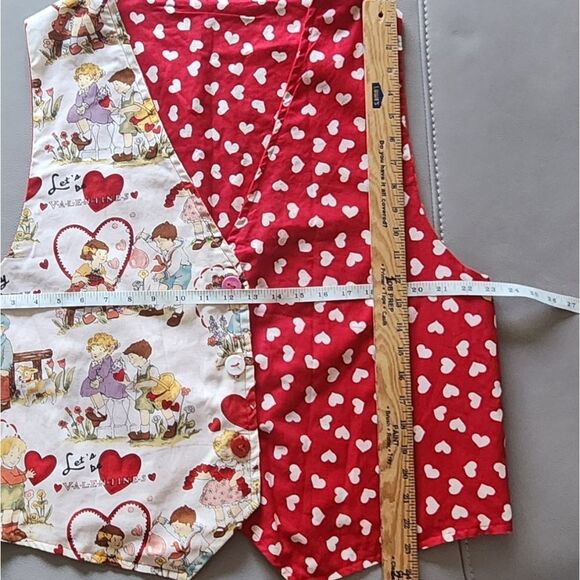reversible valentine's heart vest handmade L/XL - Picture 10 of 11